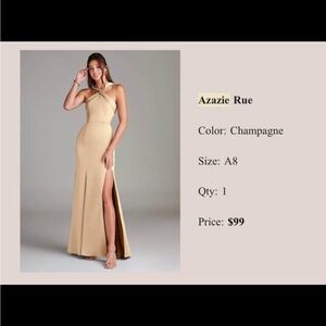 Azazie Strapless Gown in Champagne